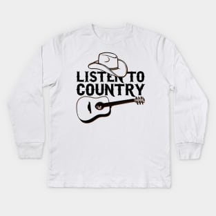 Listen to Country Kids Long Sleeve T-Shirt